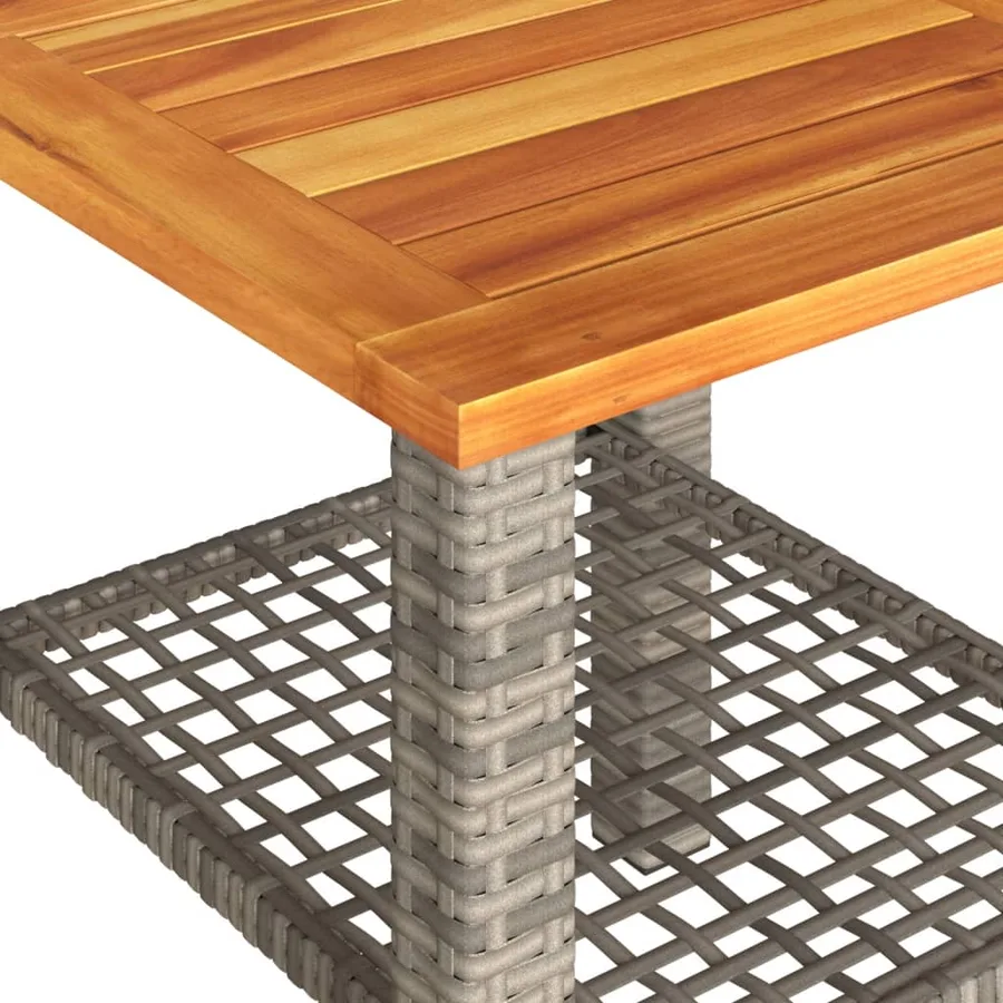 Ensemble de bistro 3 pcs et coussins gris résine tressée acacia - 12
