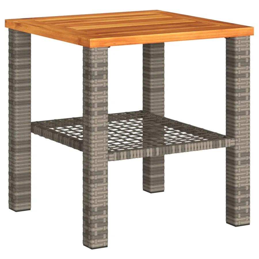 Ensemble de bistro 3 pcs et coussins gris résine tressée acacia - 8