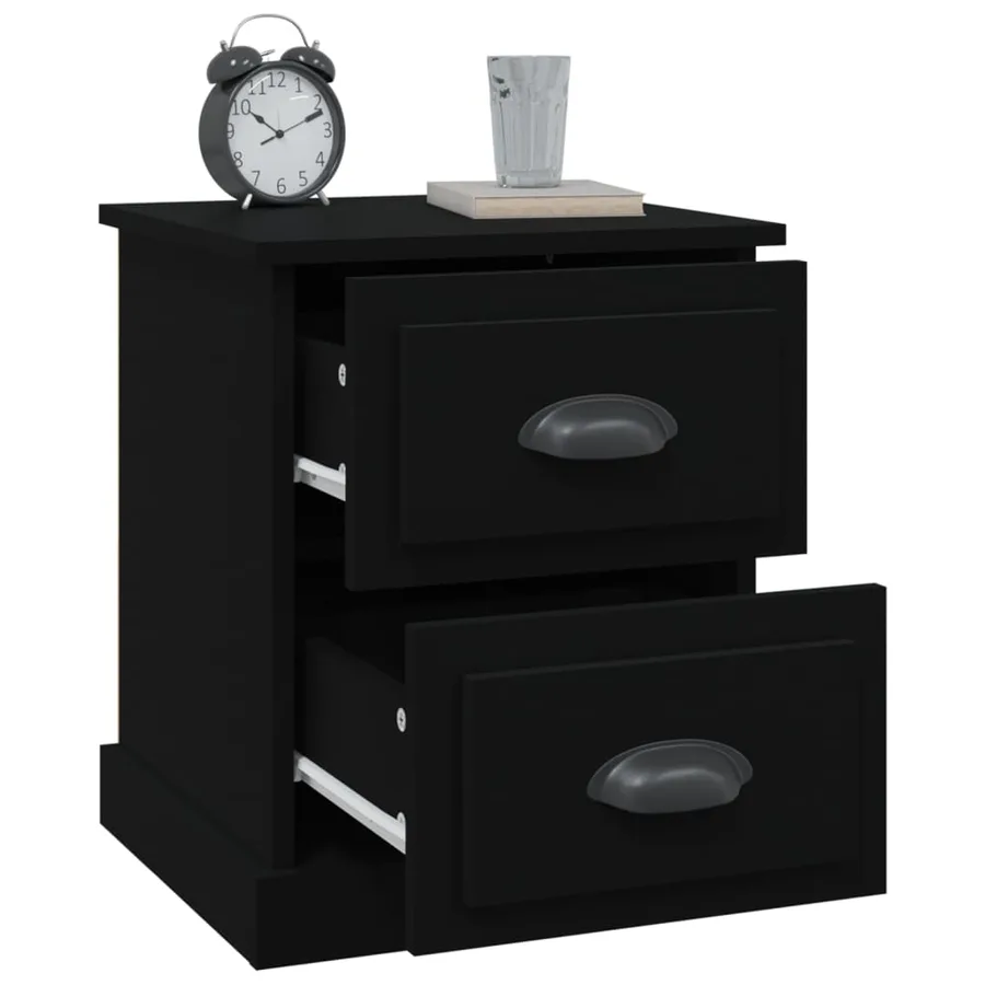 Table de chevet noir 39x39x47,5 cm bois d’ingénierie - 5