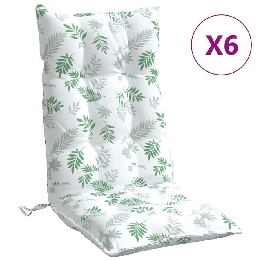 Coussins de chaise à dossier haut lot de 6 modèle de feuille - 2