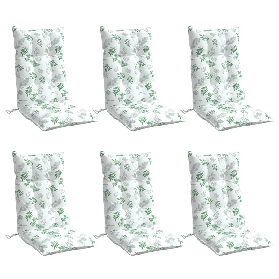 Coussins de chaise à dossier haut lot de 6 modèle de feuille - 3