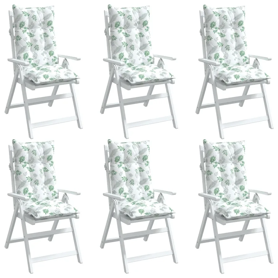 Coussins de chaise à dossier haut lot de 6 modèle de feuille - 4