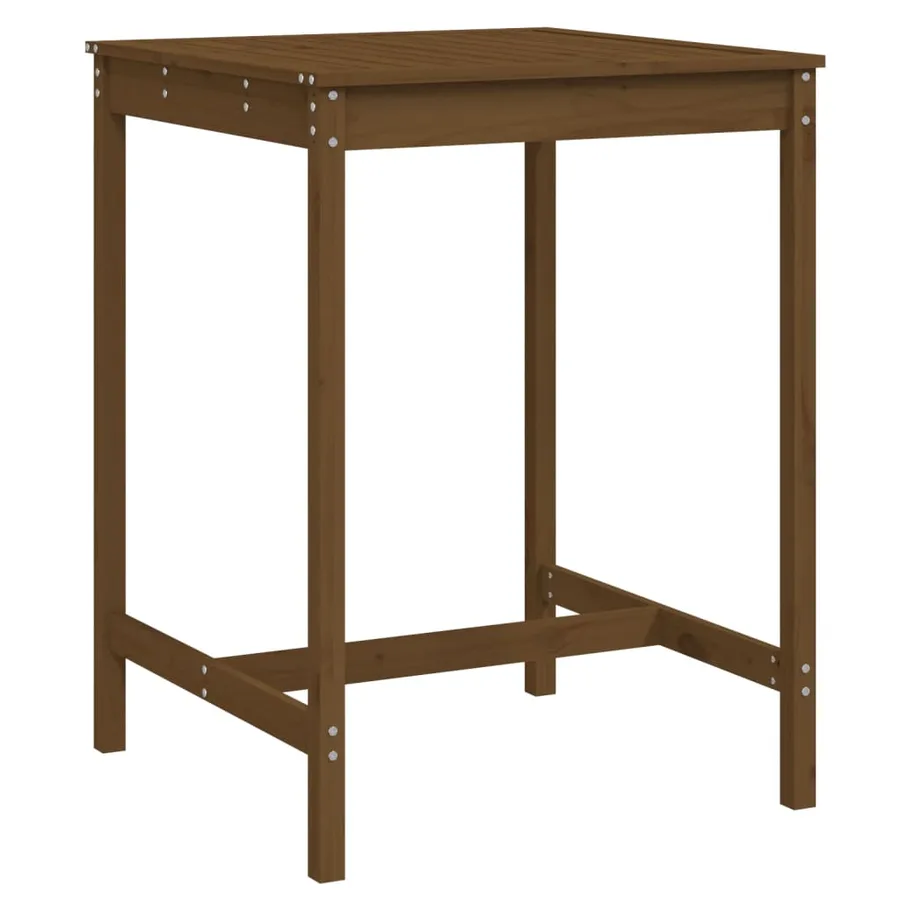 Table de jardin marron miel 82,5x82,5x110 cm bois massif de pin - 2