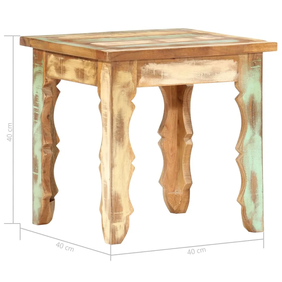 Table basse 40x40x40 cm Bois de récupération solide - 4