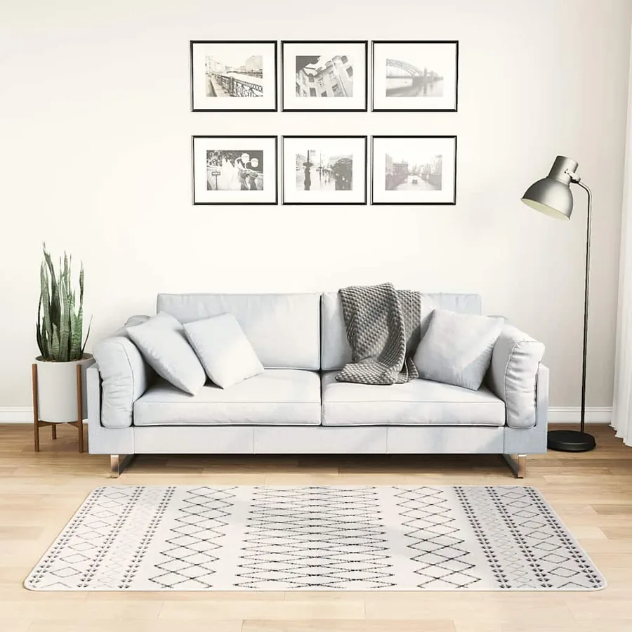 Tapis lavable 80x150 cm Noir et blanc
