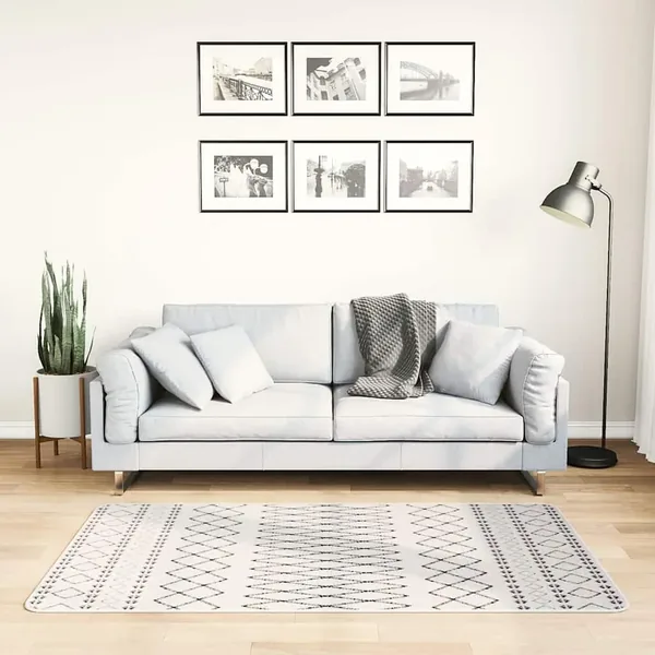 Tapis lavable 80x150 cm Noir et blanc