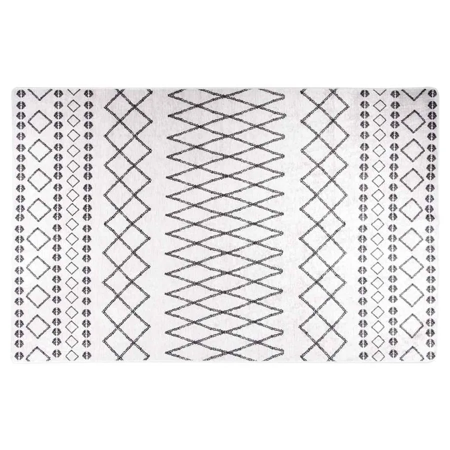 Tapis lavable 80x150 cm Noir et blanc - 2