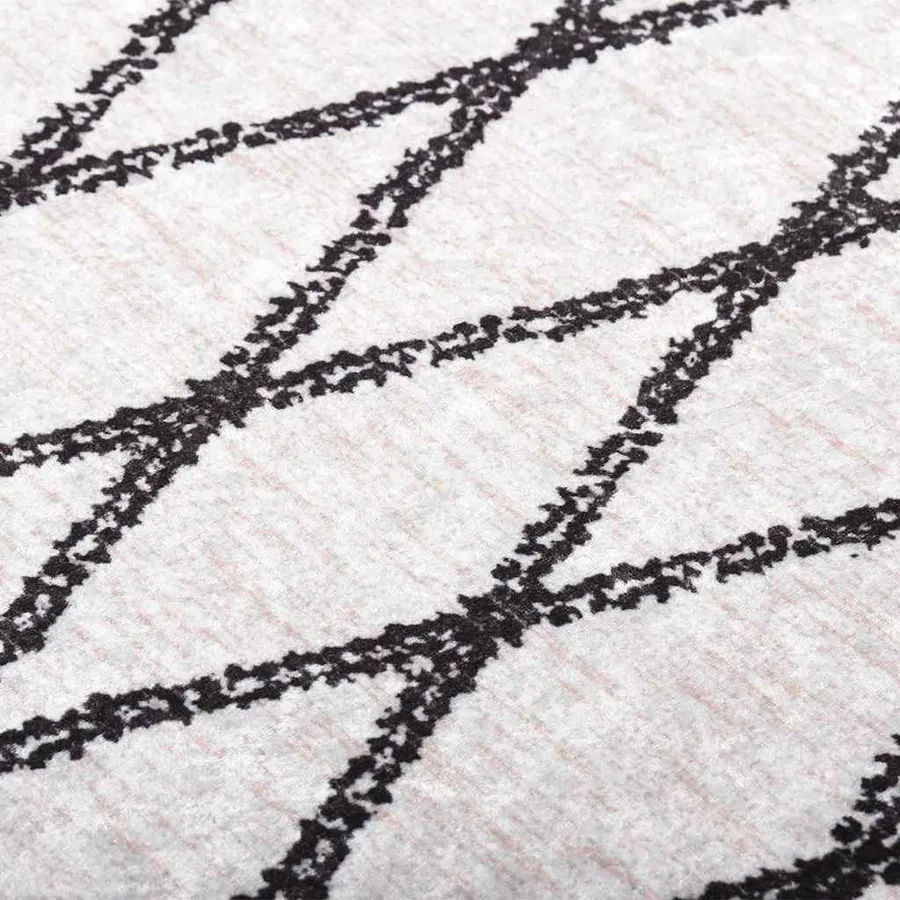 Tapis lavable 80x150 cm Noir et blanc - 3