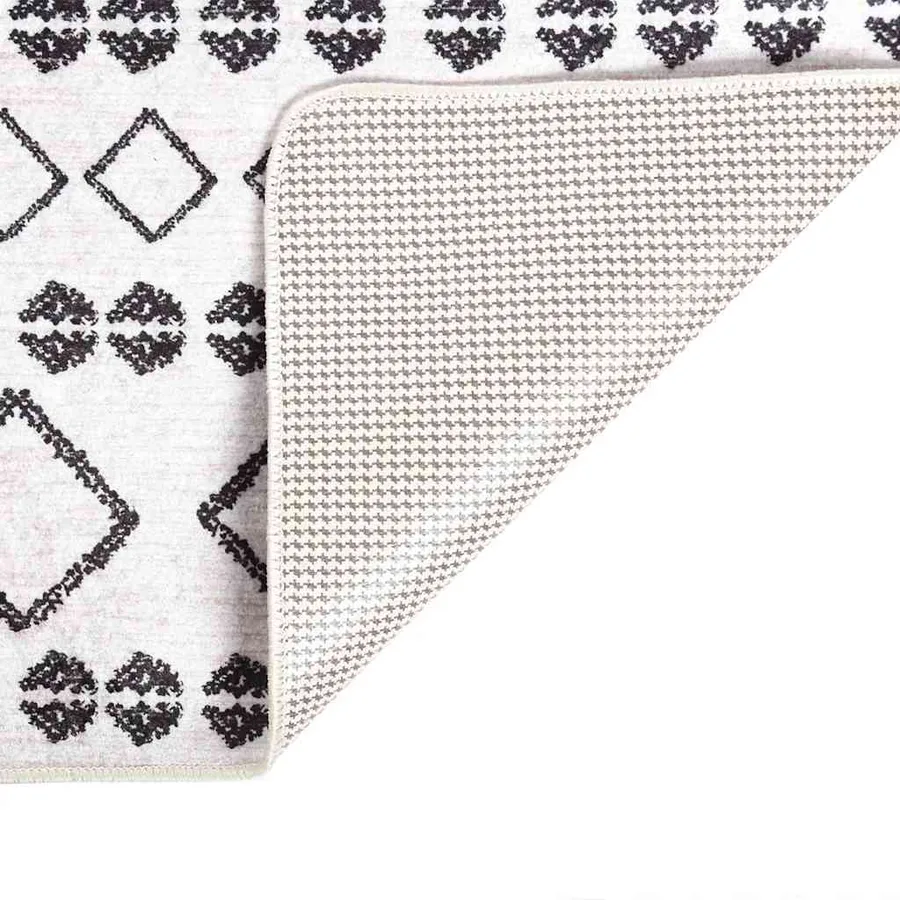 Tapis lavable 80x150 cm Noir et blanc - 5