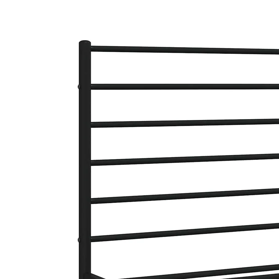 Cadre de lit métal sans matelas avec tête de lit noir 200x200cm - 9