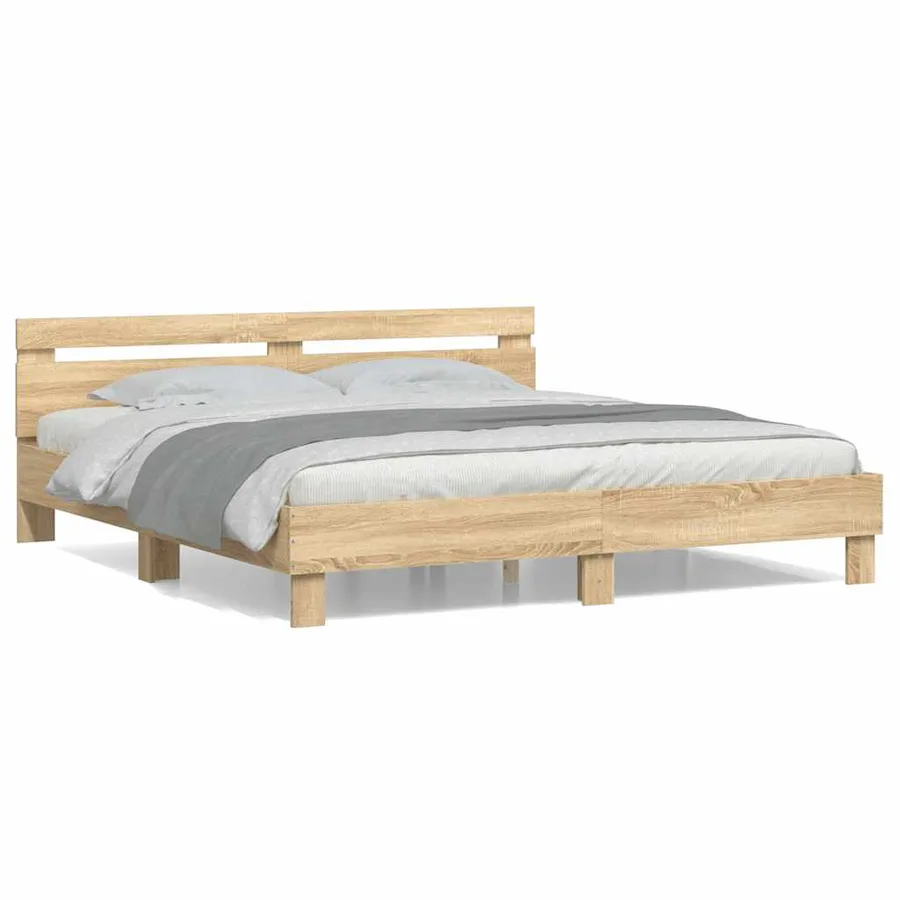 Cadre de lit sans matelas chêne sonoma 180x200 cm - 2