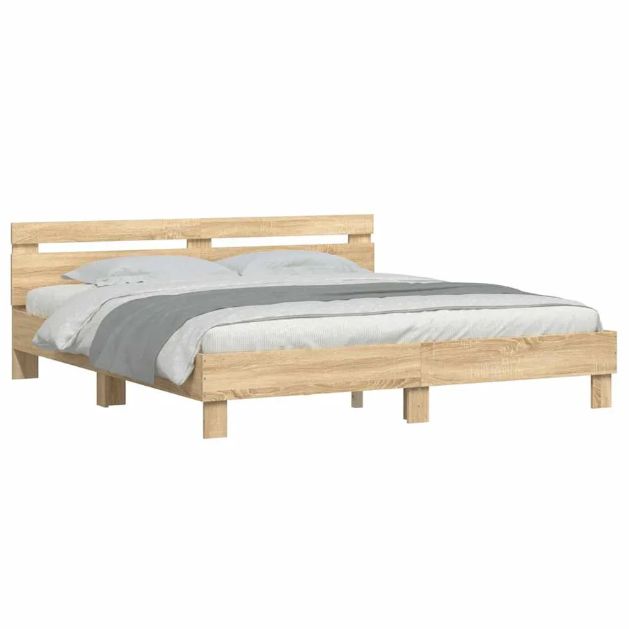 Cadre de lit sans matelas chêne sonoma 180x200 cm - 4
