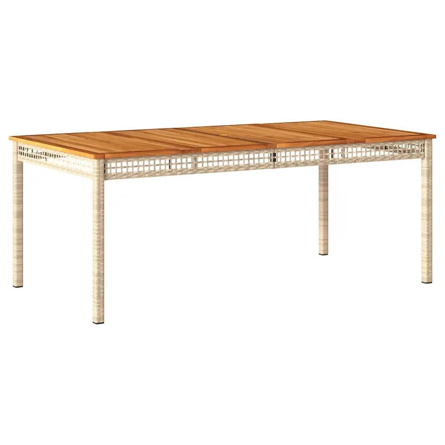 Ensemble à manger de jardin et coussins 9 pcs beige Poly rotin - 4