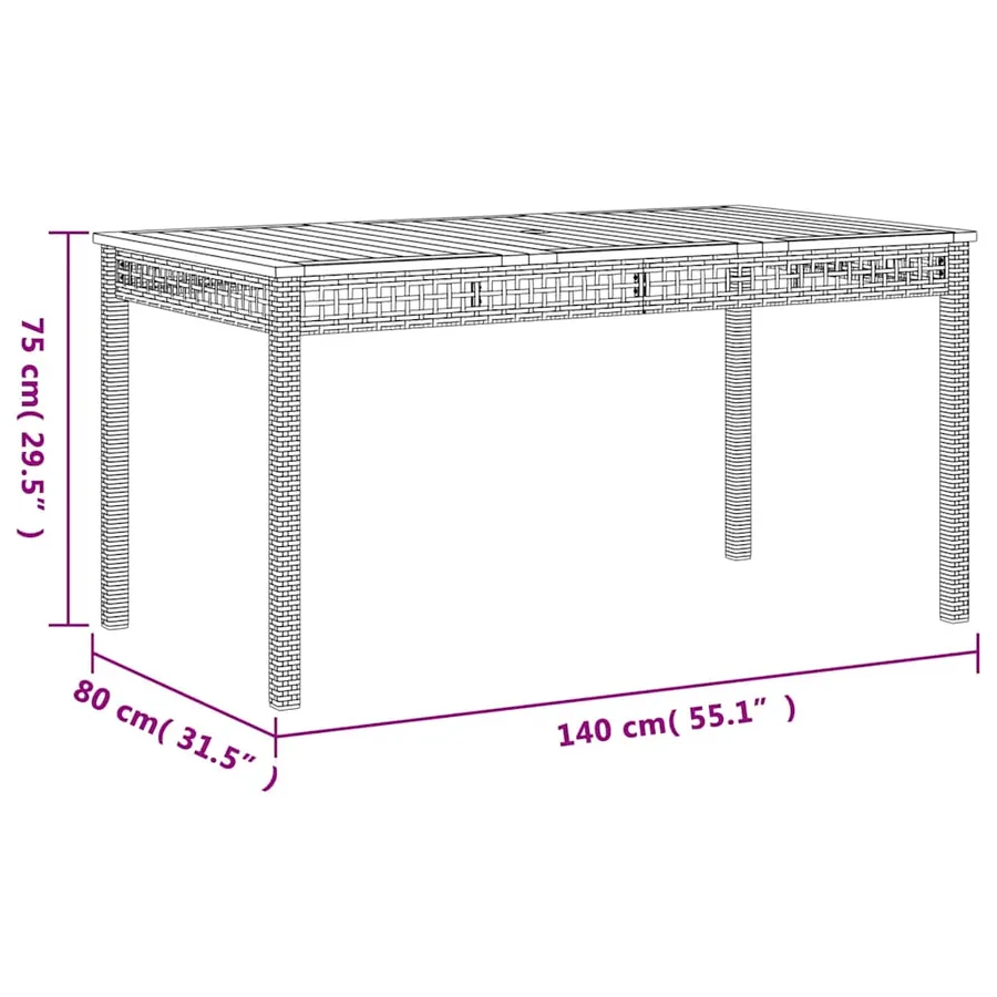 Ensemble à manger de jardin et coussins 7 pcs beige poly rotin - 9