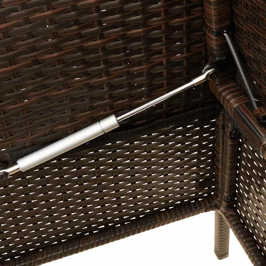 Banc de jardin avec coussins marron résine tressée - 8