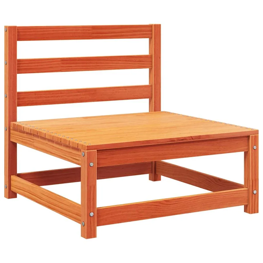 Canapé jardin sans accoudoirs coussins cire marron massif pin - 4