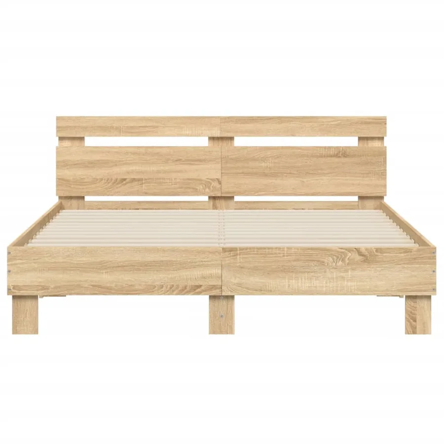 Cadre de lit sans matelas chêne sonoma 140x200 cm - 5
