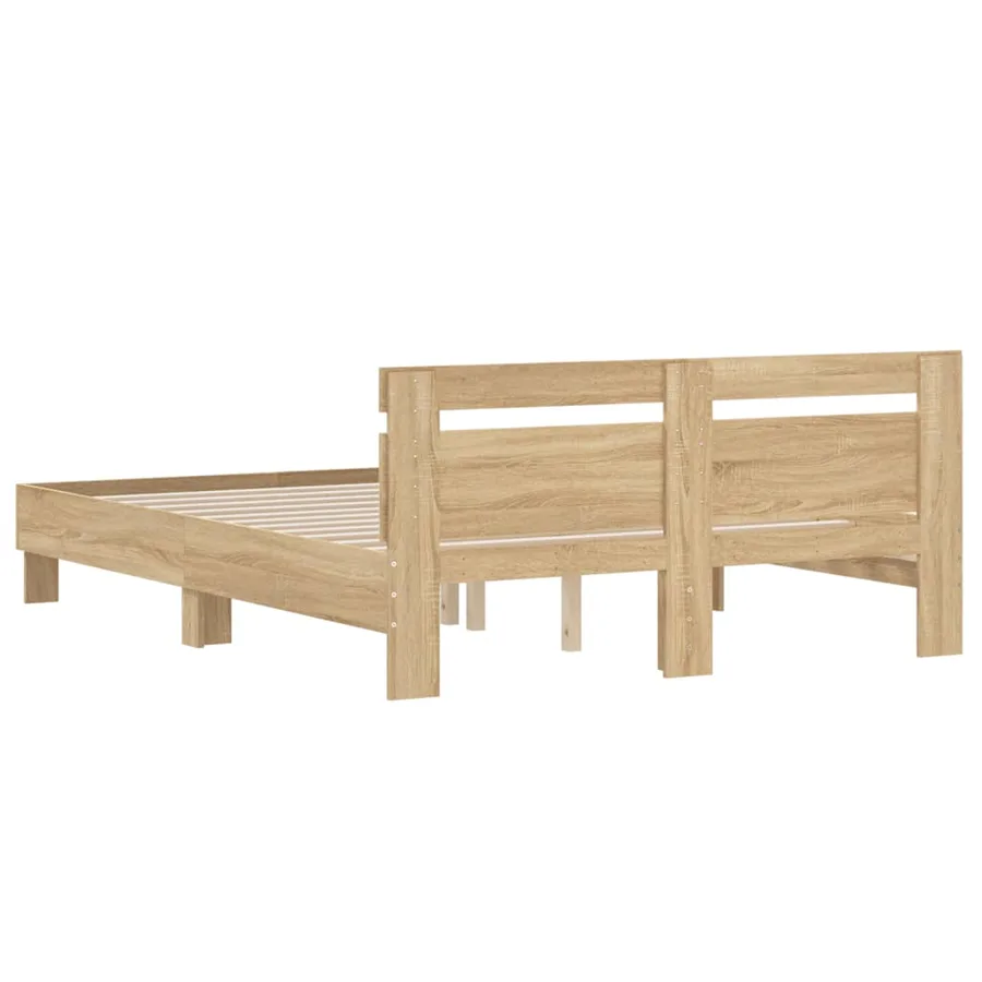Cadre de lit sans matelas chêne sonoma 140x200 cm - 7