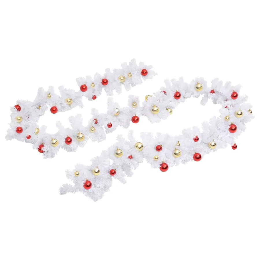 Guirlande de Noël décorée avec boules Blanc 10 m - 4