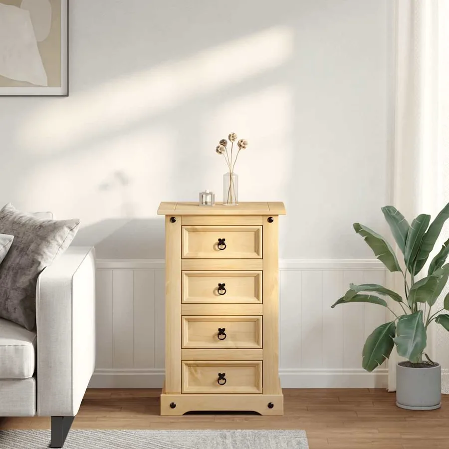 Table de chevet Corona 53x39x84 cm bois de pin massif - 3