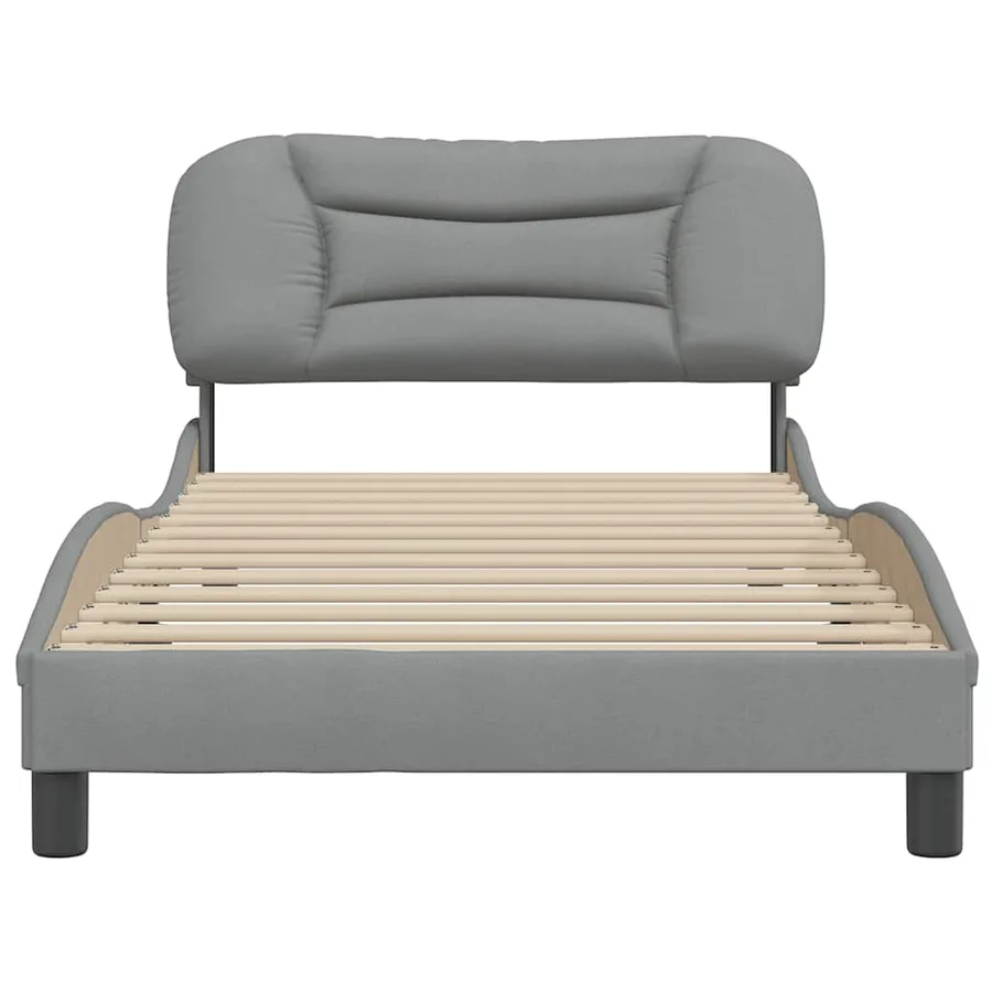 Cadre de lit sans matelas Hvar gris clair 100x200 cm tissu - 4