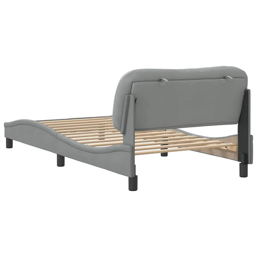 Cadre de lit sans matelas Hvar gris clair 100x200 cm tissu - 6