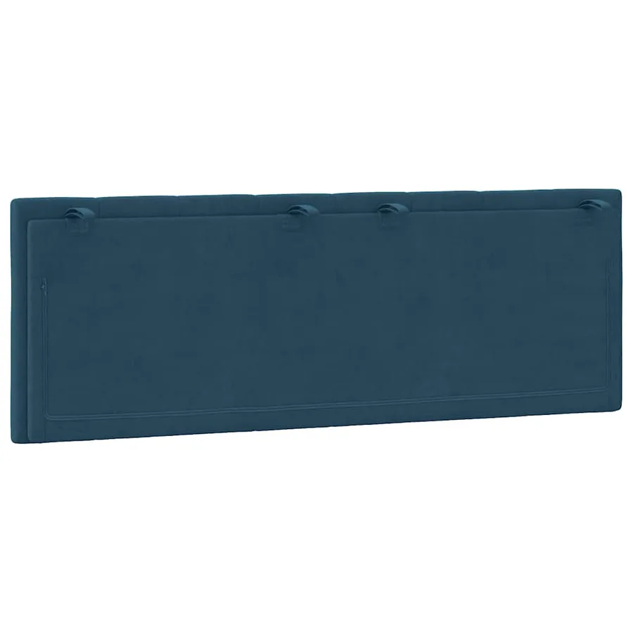 Coussin de tête de lit Hanko bleu 120 cm velours - 7