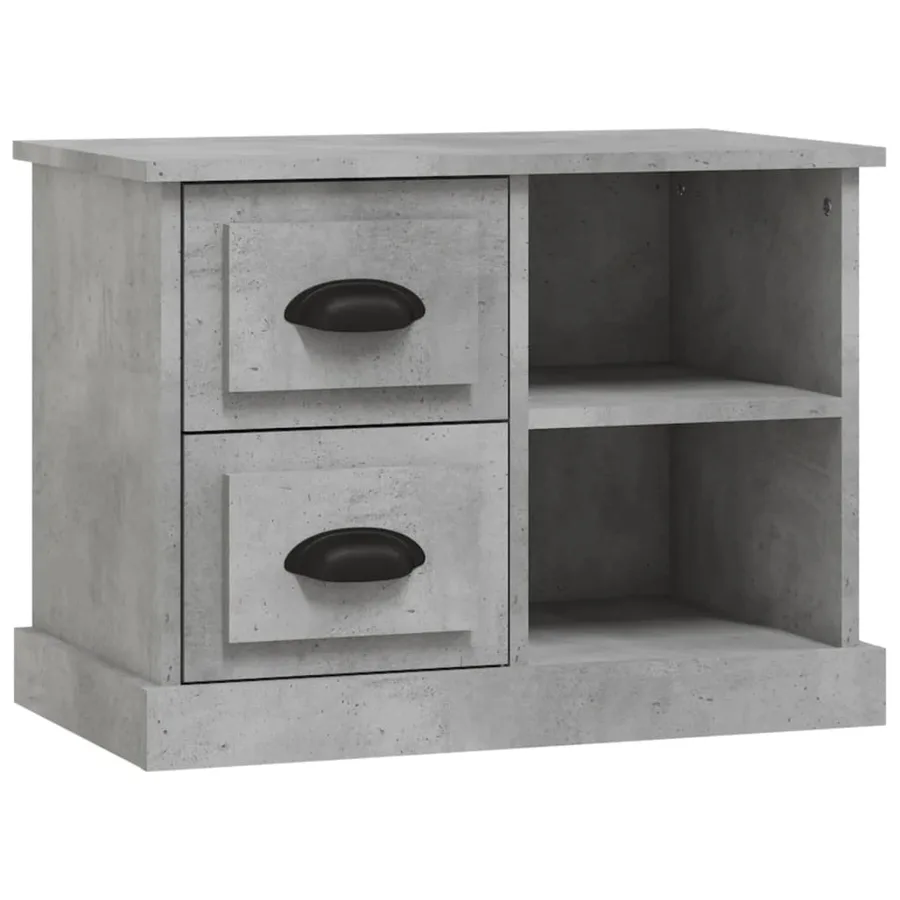 Table de chevet gris béton 60x35,5x45 cm - 2