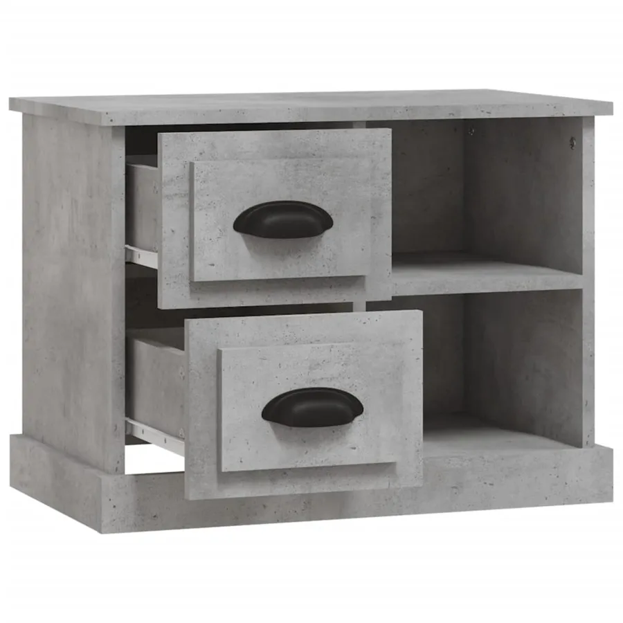 Table de chevet gris béton 60x35,5x45 cm - 6