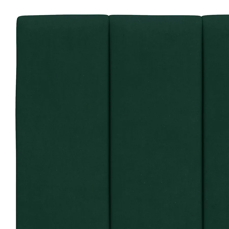 Lit avec matelas Hanko vert foncé 140x200 cm velours - 6