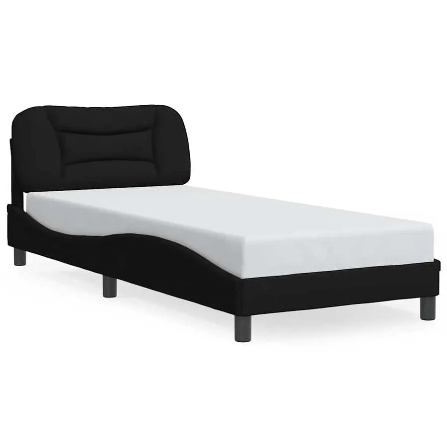 Cadre de lit sans matelas Hvar noir 80x200 cm tissu - 2