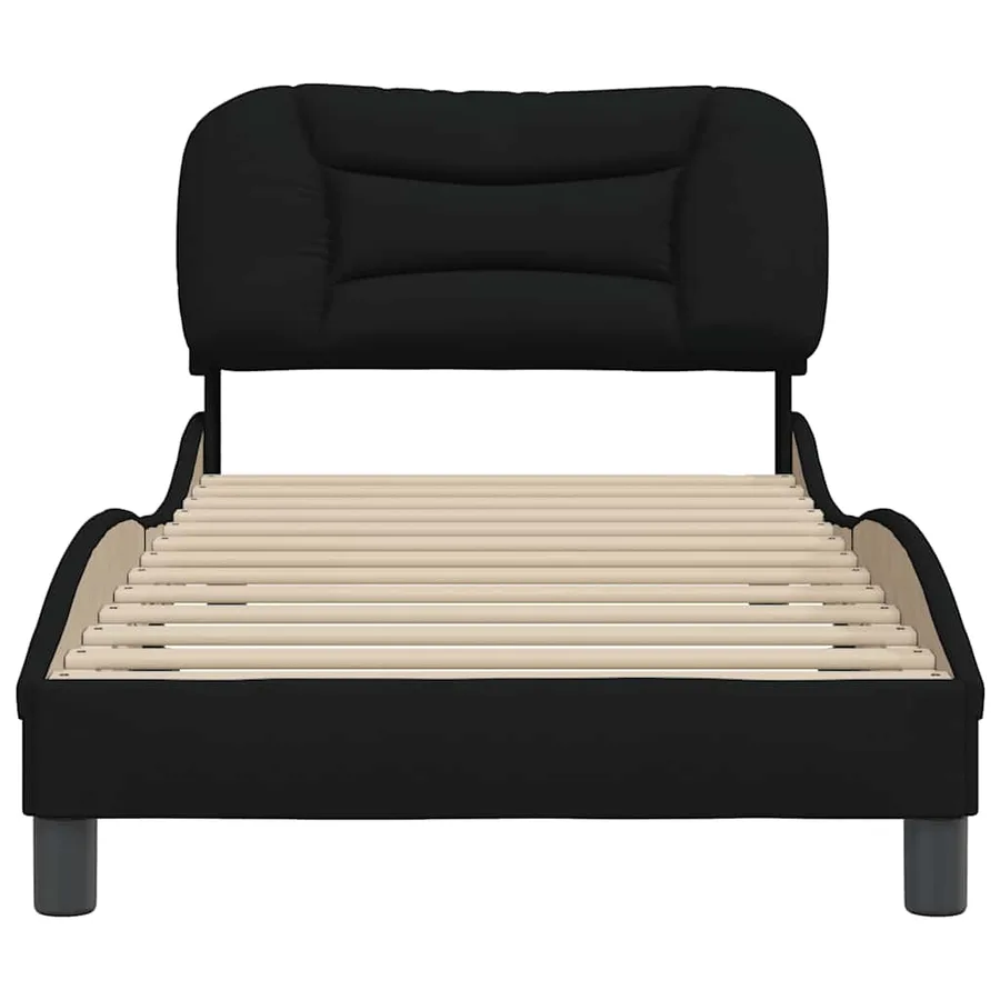 Cadre de lit sans matelas Hvar noir 80x200 cm tissu - 4