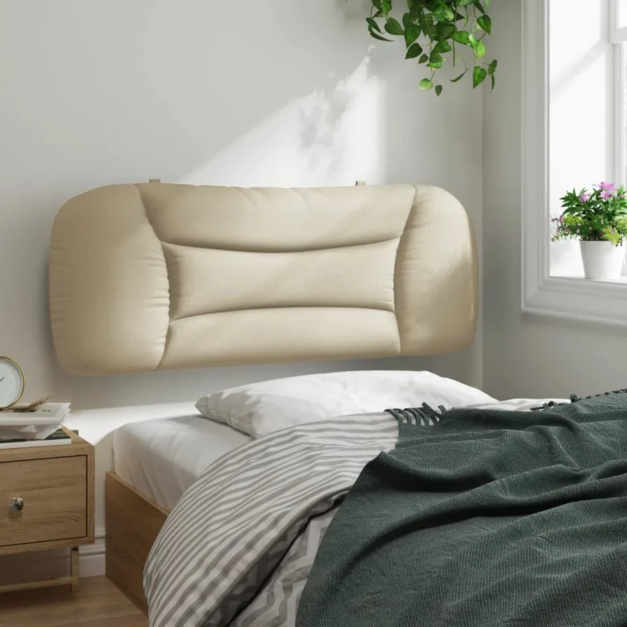 Coussin de tête de lit Hvar crème 100 cm tissu - 4