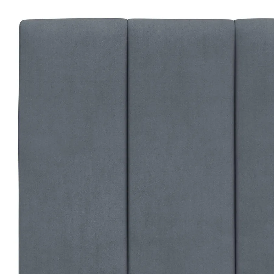 Cadre de lit sans matelas Hanko gris foncé 90x190 cm velours - 10