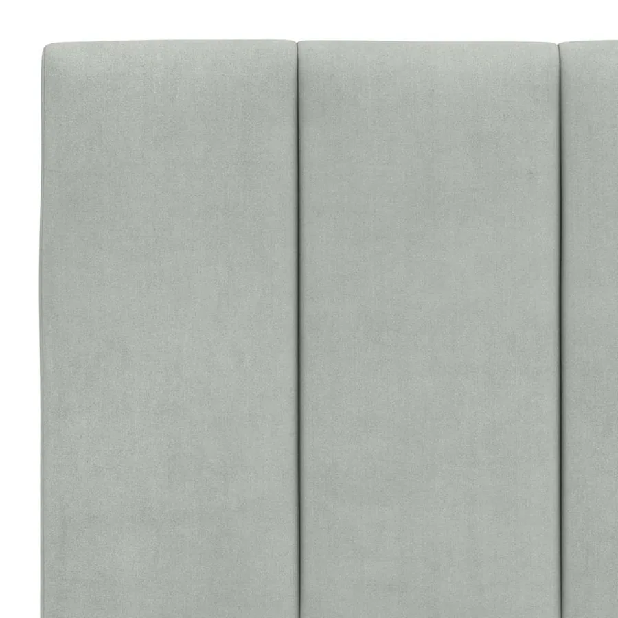 Cadre de lit sans matelas Hanko gris clair 160x200 cm velours - 10