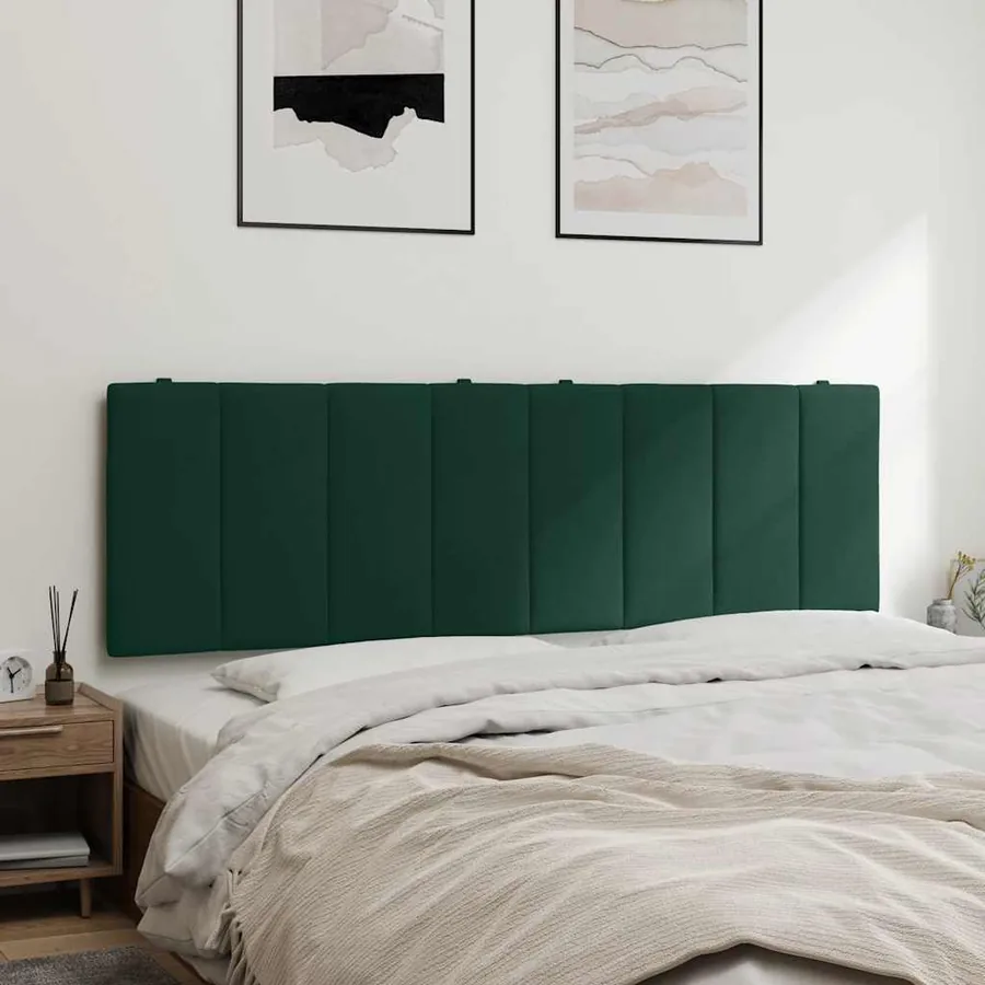 Coussin de tête de lit Hanko vert foncé 160 cm velours