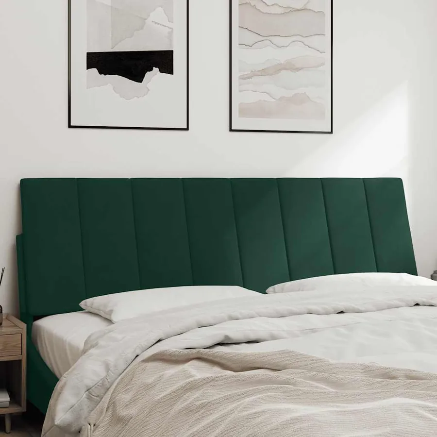 Coussin de tête de lit Hanko vert foncé 160 cm velours - 3