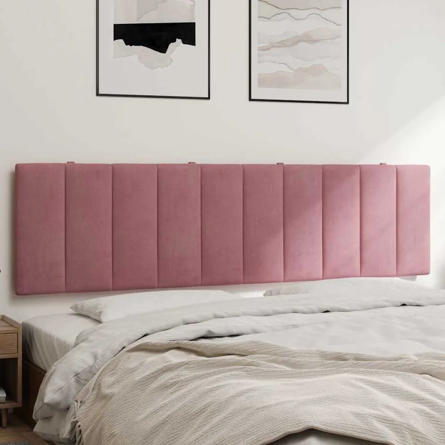 Coussin de tête de lit Hanko rose 180 cm velours