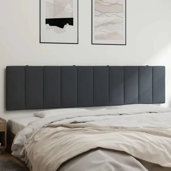 Coussin de tête de lit Hanko gris foncé 200 cm velours