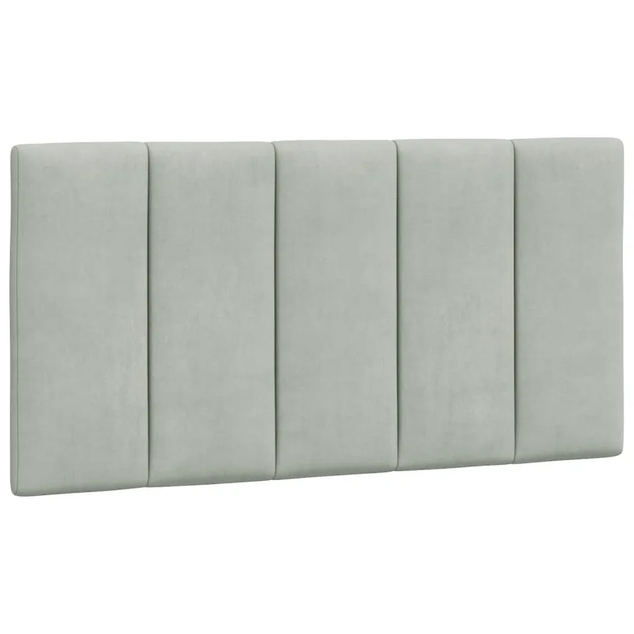 Cadre de lit avec LED sans matelas Hanko gris clair 100x200cm velours - 10