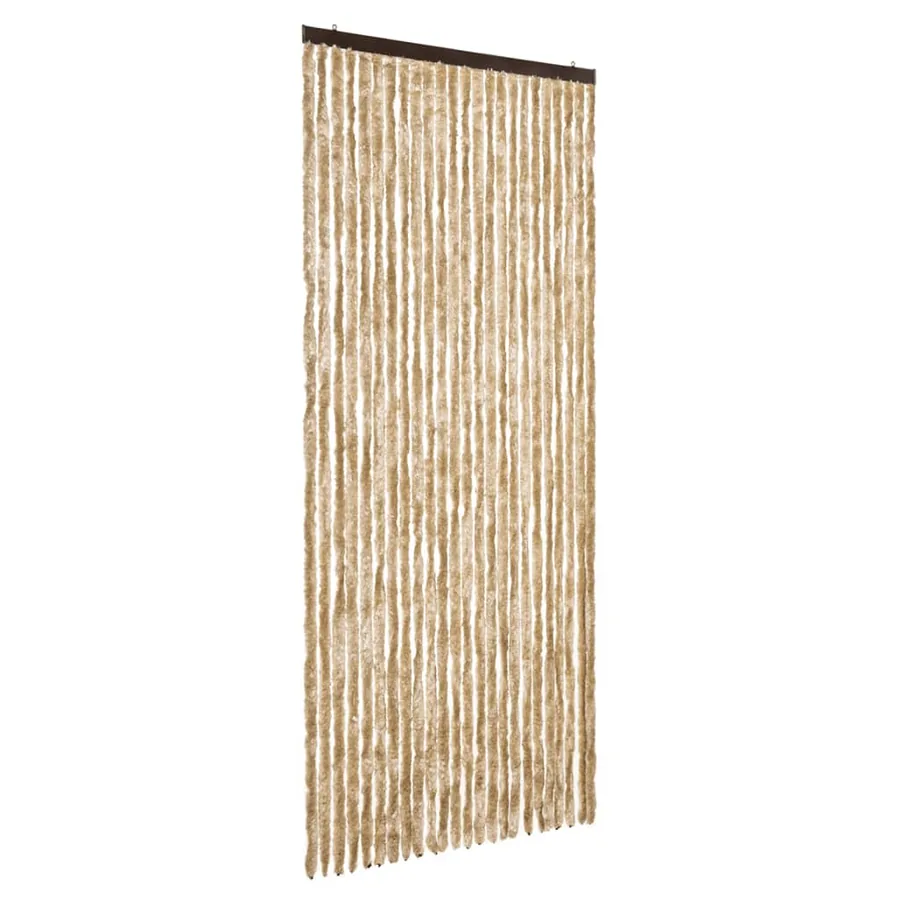 Rideau anti-mouches beige 100x200 cm chenille - 2