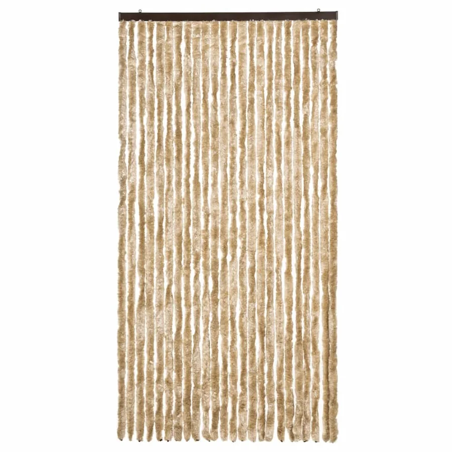 Rideau anti-mouches beige 100x200 cm chenille - 3