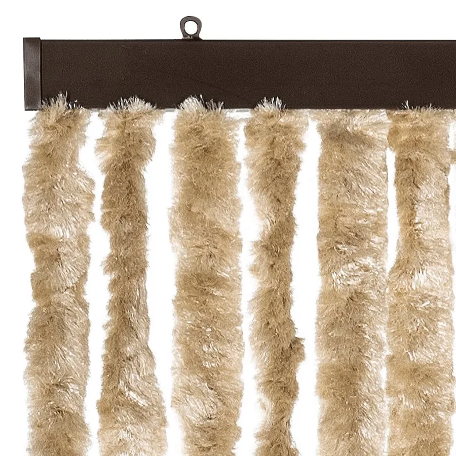 Rideau anti-mouches beige 100x200 cm chenille - 4
