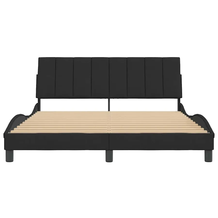 Cadre de lit sans matelas Hanko noir 160x200 cm velours - 5