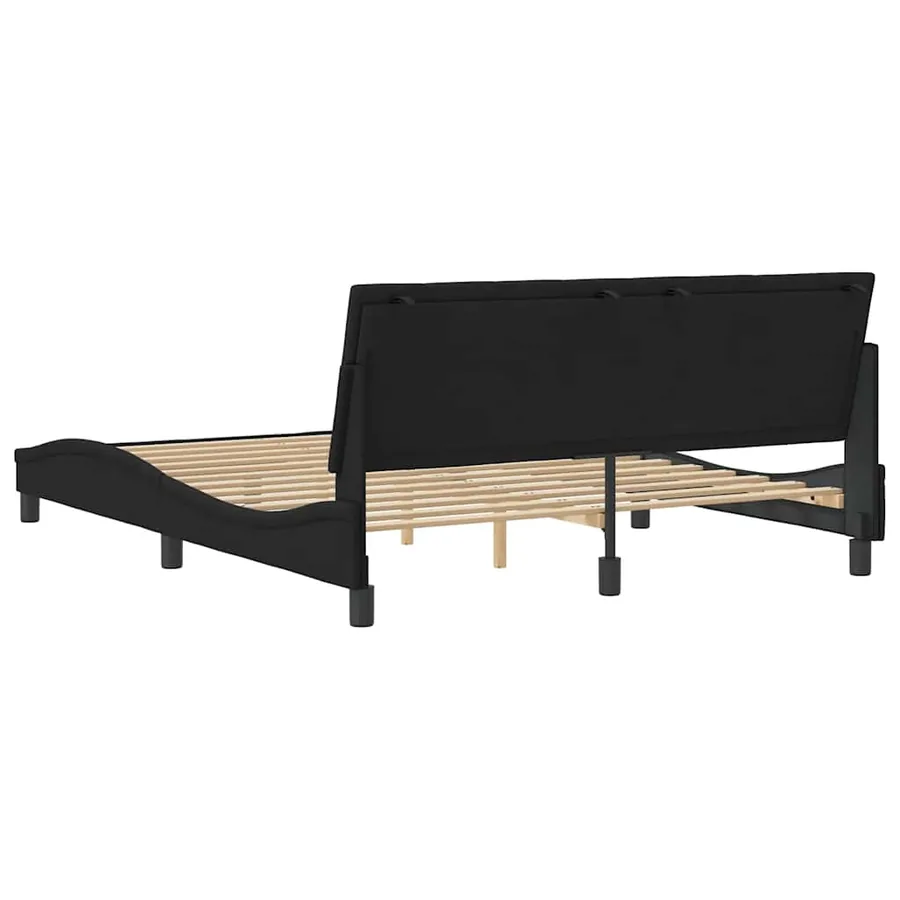Cadre de lit sans matelas Hanko noir 160x200 cm velours - 7
