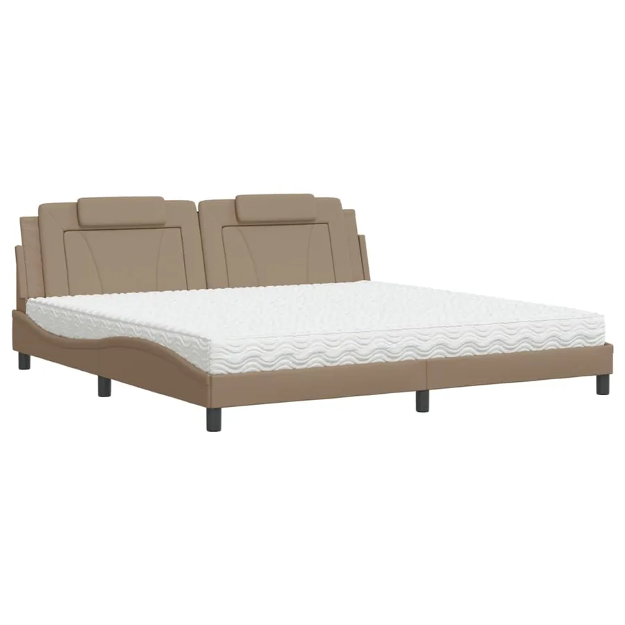 Lit Viana avec matelas cappuccino 200x200 cm similicuir - 2
