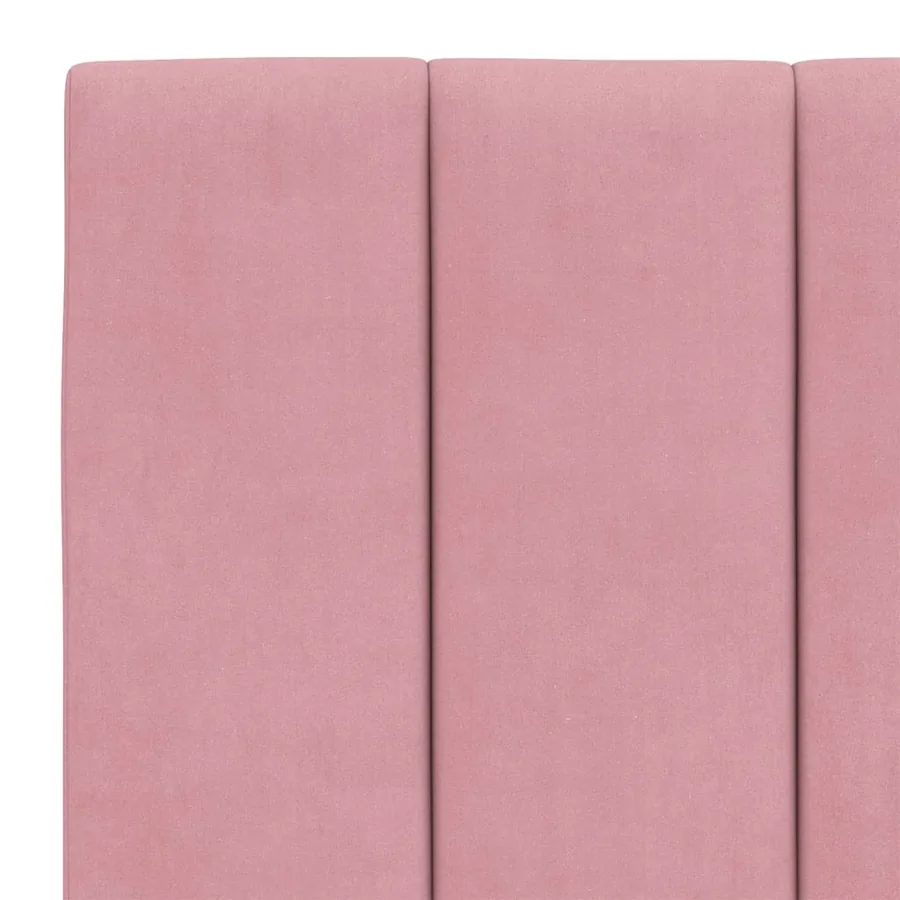 Lit avec matelas Hanko rose 120x200 cm velours - 6