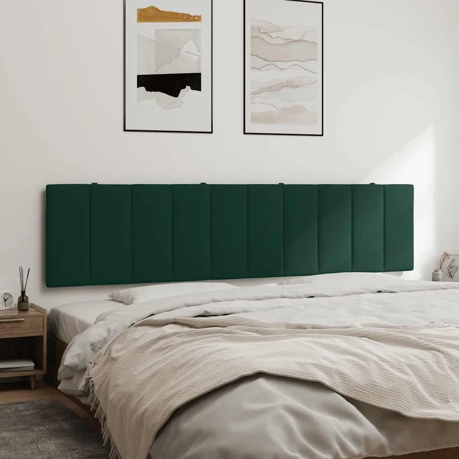 Coussin de tête de lit Hanko vert foncé 200 cm velours