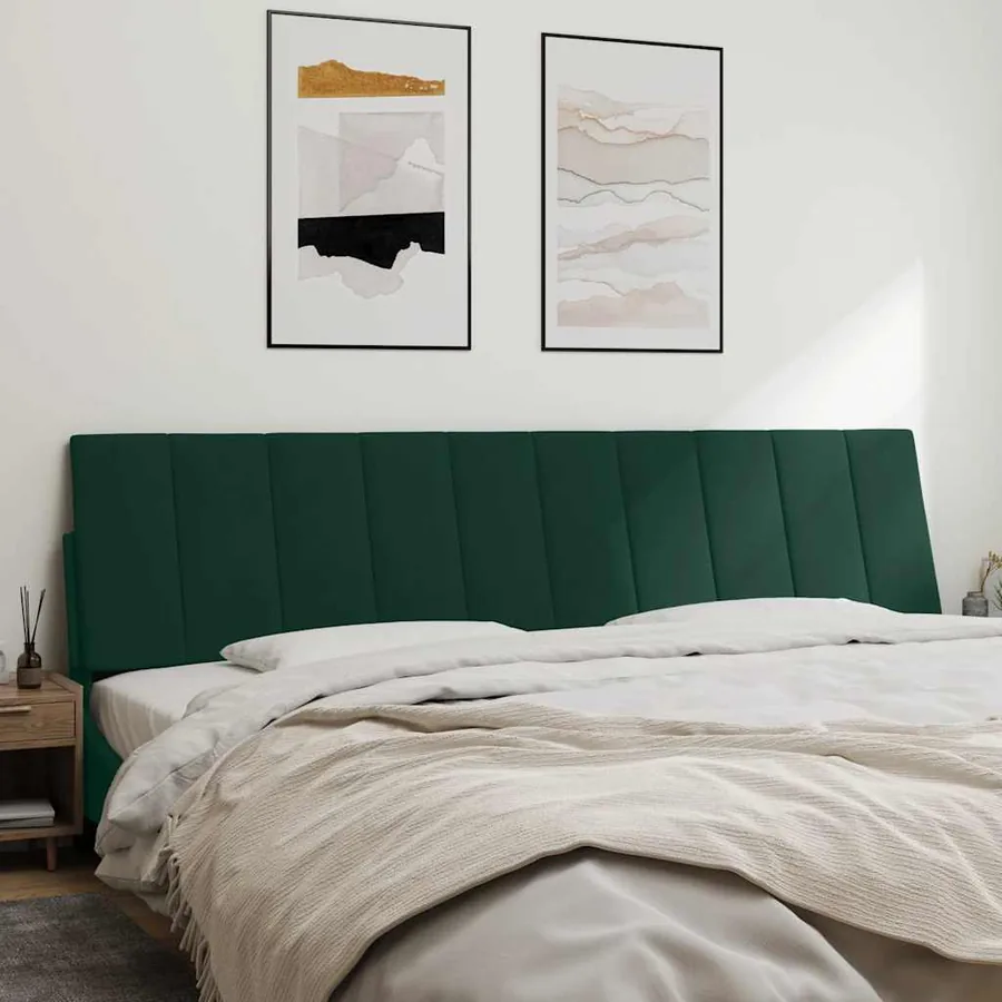 Coussin de tête de lit Hanko vert foncé 200 cm velours - 3