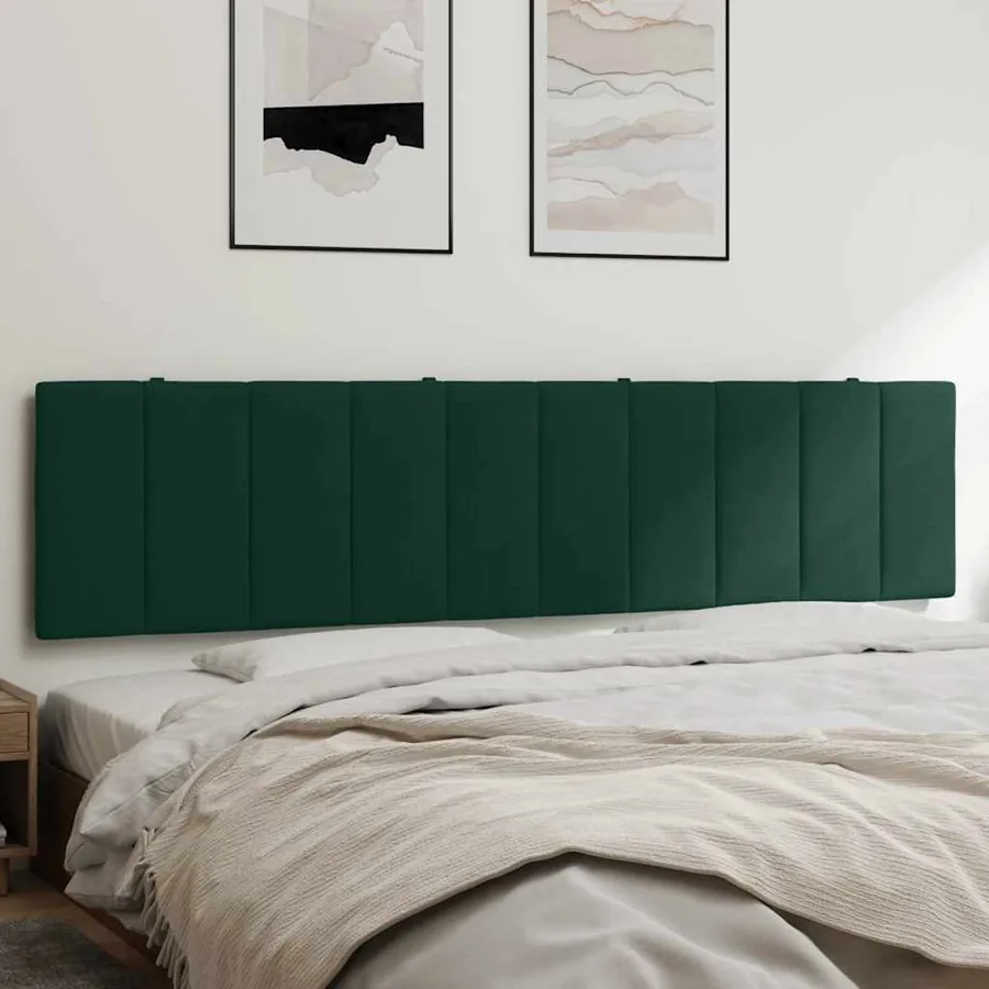 Coussin de tête de lit Hanko vert foncé 200 cm velours - 4